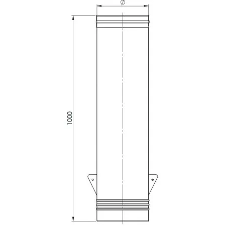 plan élément descente - conduit cheminee - conduit de fumée simple paroi