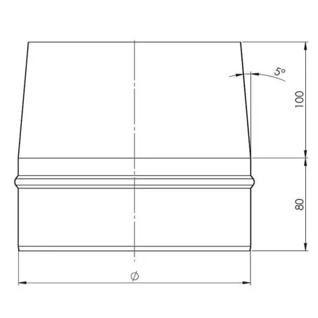 plan cône de finition - conduit de fumée simple paroi