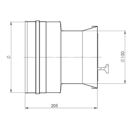 plan stabilisateur de tirage N1-D - conduit de fumée simple paroi