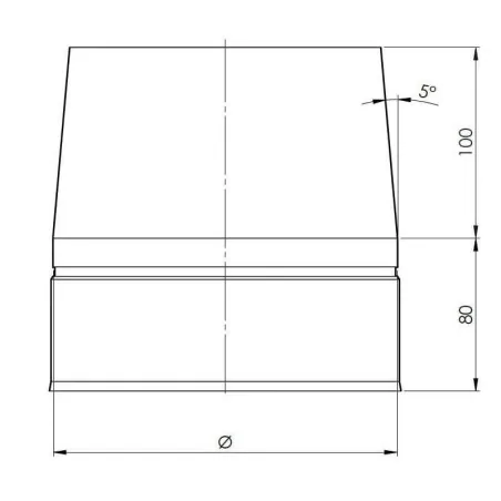 plan cône de finition - conduit de ventilation haute simple paroi