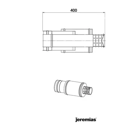 plan terminal horizontal court - conduit de fumée concentrique pour foyer et poêle gaz