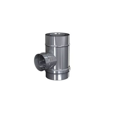 té 90 inox sortie de fumées piquage 100 mm femelle - conduit de fumée concentrique pour poêle à pellet