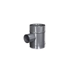 té 90 inox entrée d'air 80 mm mâle - conduit de fumée concentrique pour poêle à pellet