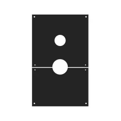 plaque de finition noire tubage départ bas de conduit en 2 parties - accessoire conduit de fumée