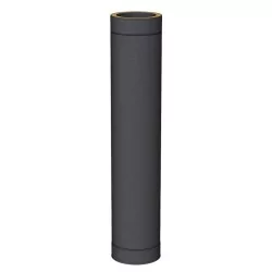 élément droit 1000 mm noir - conduit de fumée double paroi isolé noir
