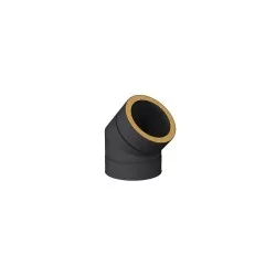 coude 45 noir - conduit - conduit de fumée double paroi isolé noir