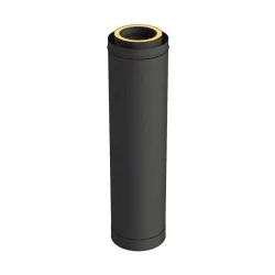 élément droit 1000 mm - conduit de fumée triple paroi isolé noir