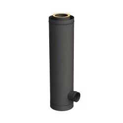 té 90 entrée d'air piquage femelle - conduit de fumée triple paroi isolé noir