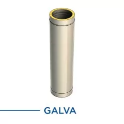 élément droit 1000 mm - conduit de fumée double paroi isolé galva