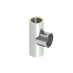 té 90 - conduit de fumée design double paroi bois