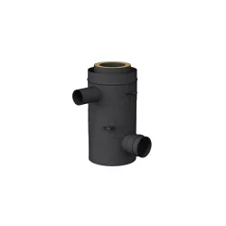 té 90 compact fumées 80 mm femelle et air ajustable 60 mm mâle - conduit de fumée triple paroi isolé noir