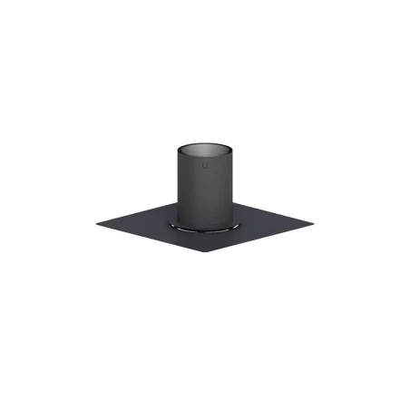 Plaque de finition noire 400x400 pour connexion tubage flexible inox Plaque de finition noire 400x400 pour connexion tubage flexible inox