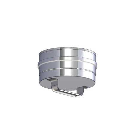 Tampon bas de conduit avec poignée pour conduit de fumée simple paroi inox Tampon bas de conduit avec poignée pour conduit de fumée simple paroi inox