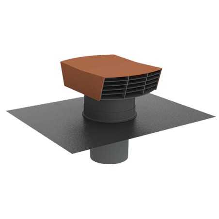 Chapeau toiture plastique couleur tuile pour VMC Ekkoair