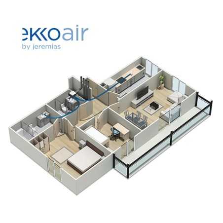 Plan 3D habitation VMC simple flux auto - Jet Slim EC Ekkoair