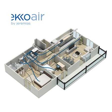 Plan 3D habitation VMC double flux extra-plate - Genius Ekkoair