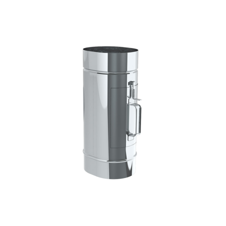 Élément avec porte de nettoyage avec trappe sur le petit côté - conduit de fumée pour tubage ovalisé simple paroi